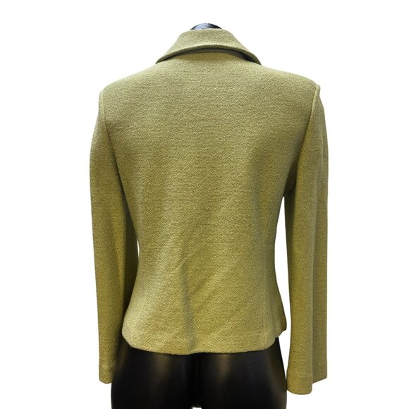 St John Cropped Textured Green Button-Up Jacket Size 6 - Picture 2 of 7